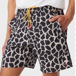 Outdoor Voices SolarCool 7" Beach Short Mens XL giraffe print NWOT